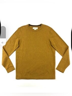 Fredrik Anderson Copenhagen gold cotton crew neck mens pullover sweater Small